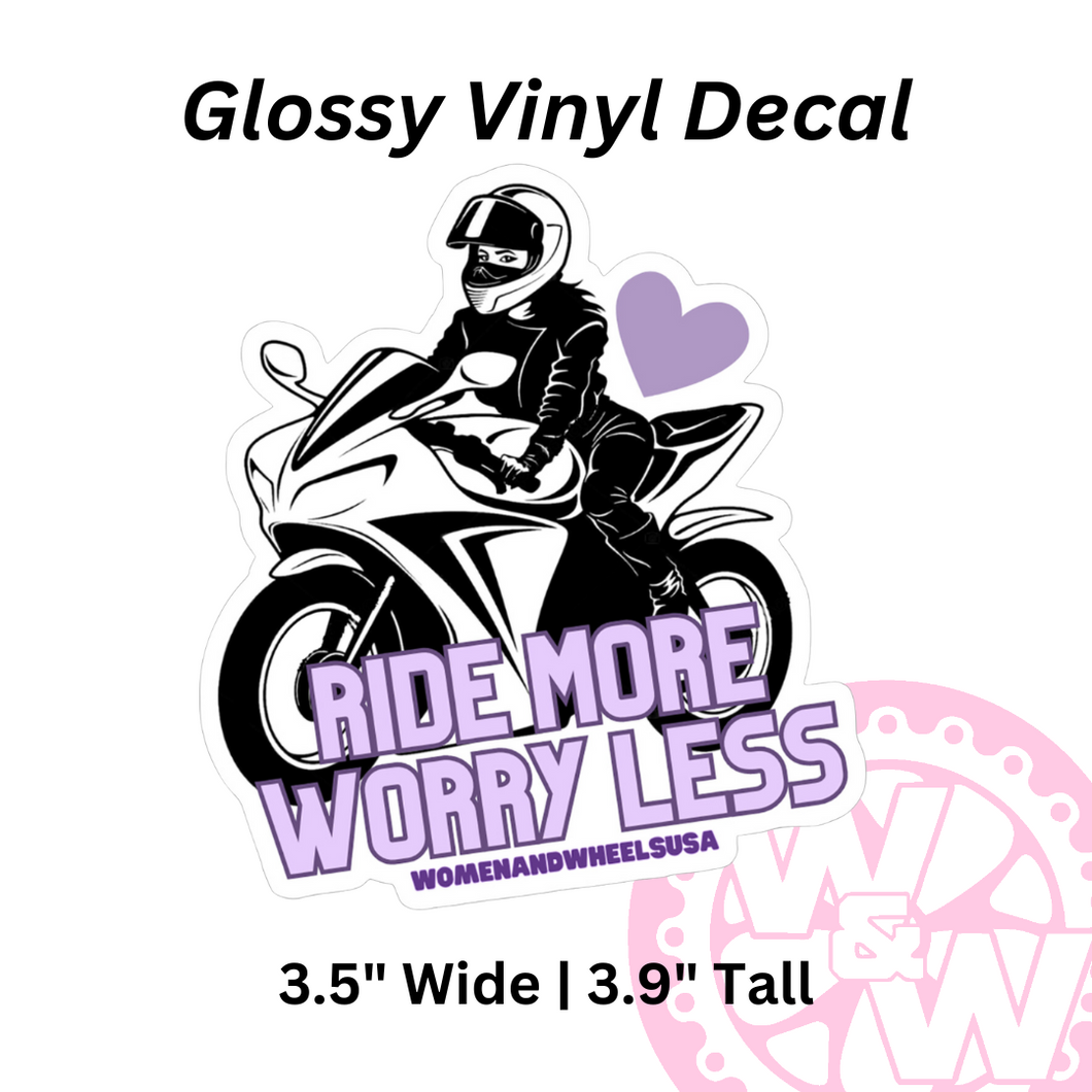 'RIDE MORE WORRY LESS' SPORT BIKE - DECAL