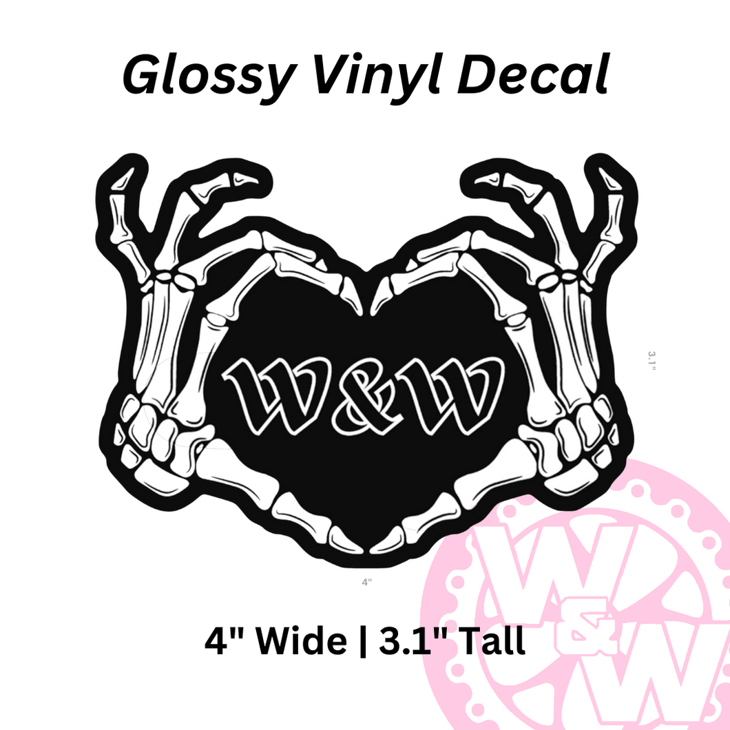 'W&W' SKELETON HANDS - DECAL