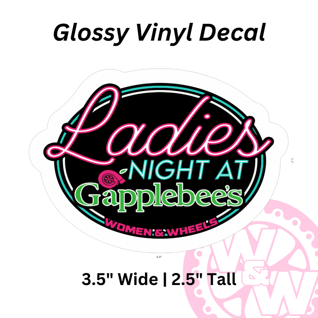 'Ladies Night At Gapplebee's' - DECAL