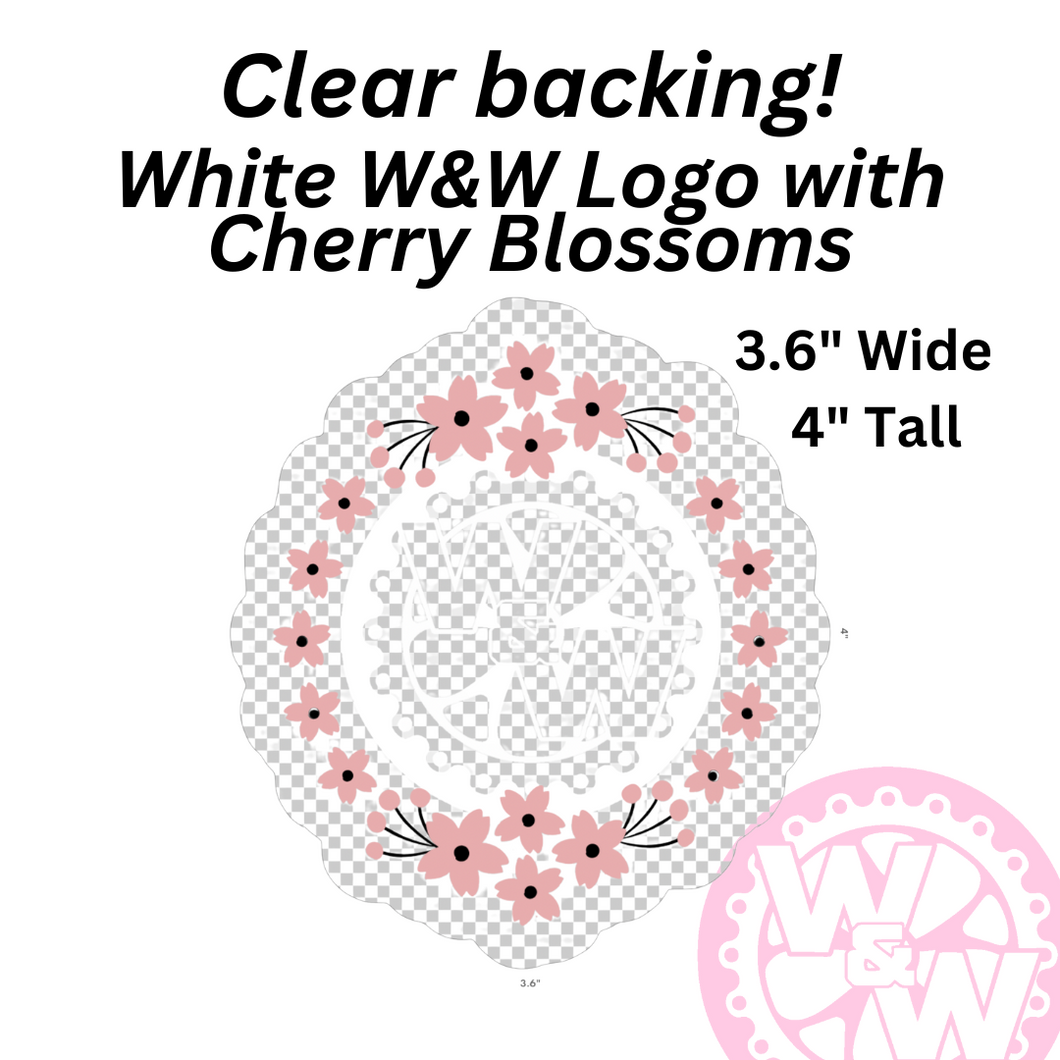 Cherry Blossom W&W Logo - DECAL *Clear Backing*